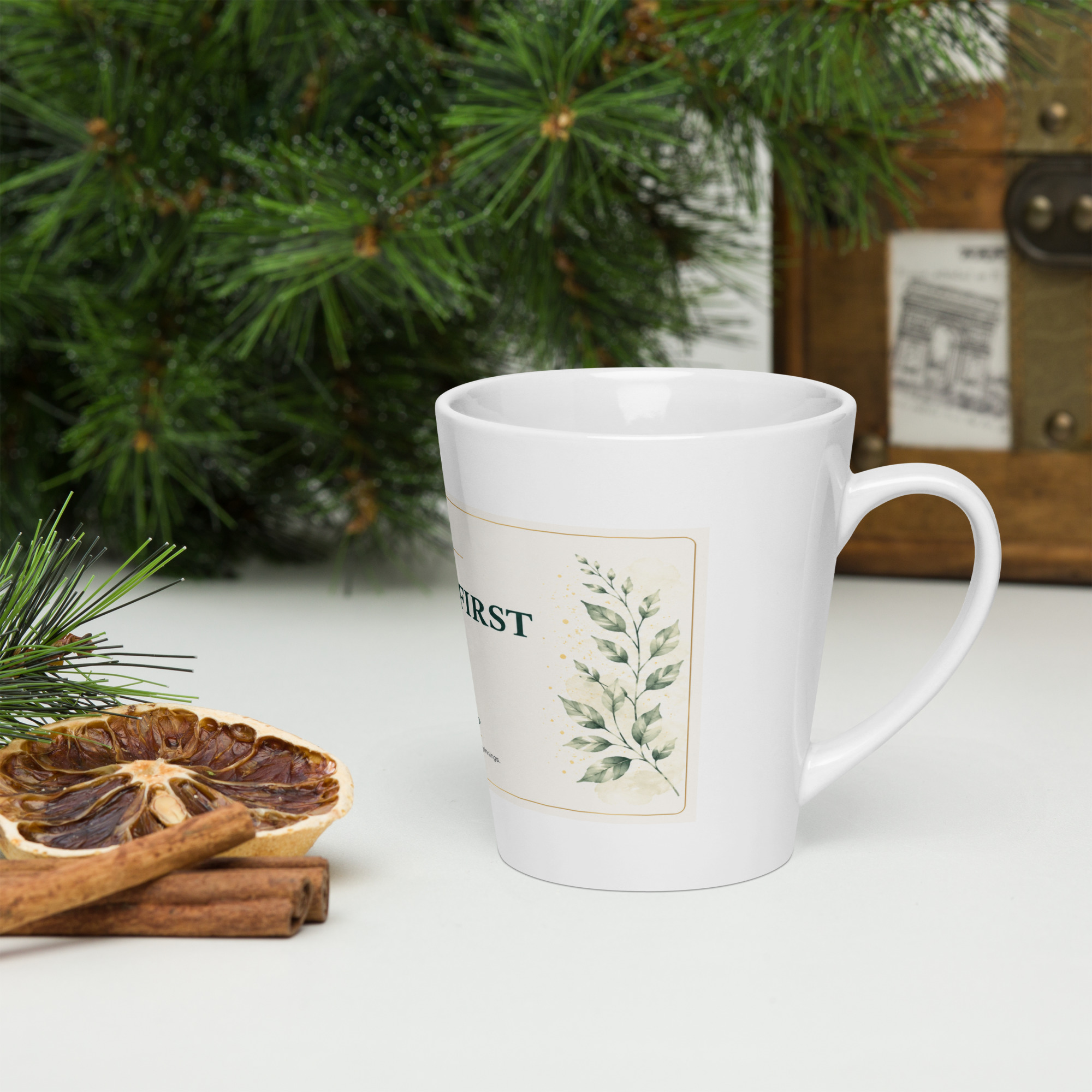 Latte Mug – Breathe First - Image 2