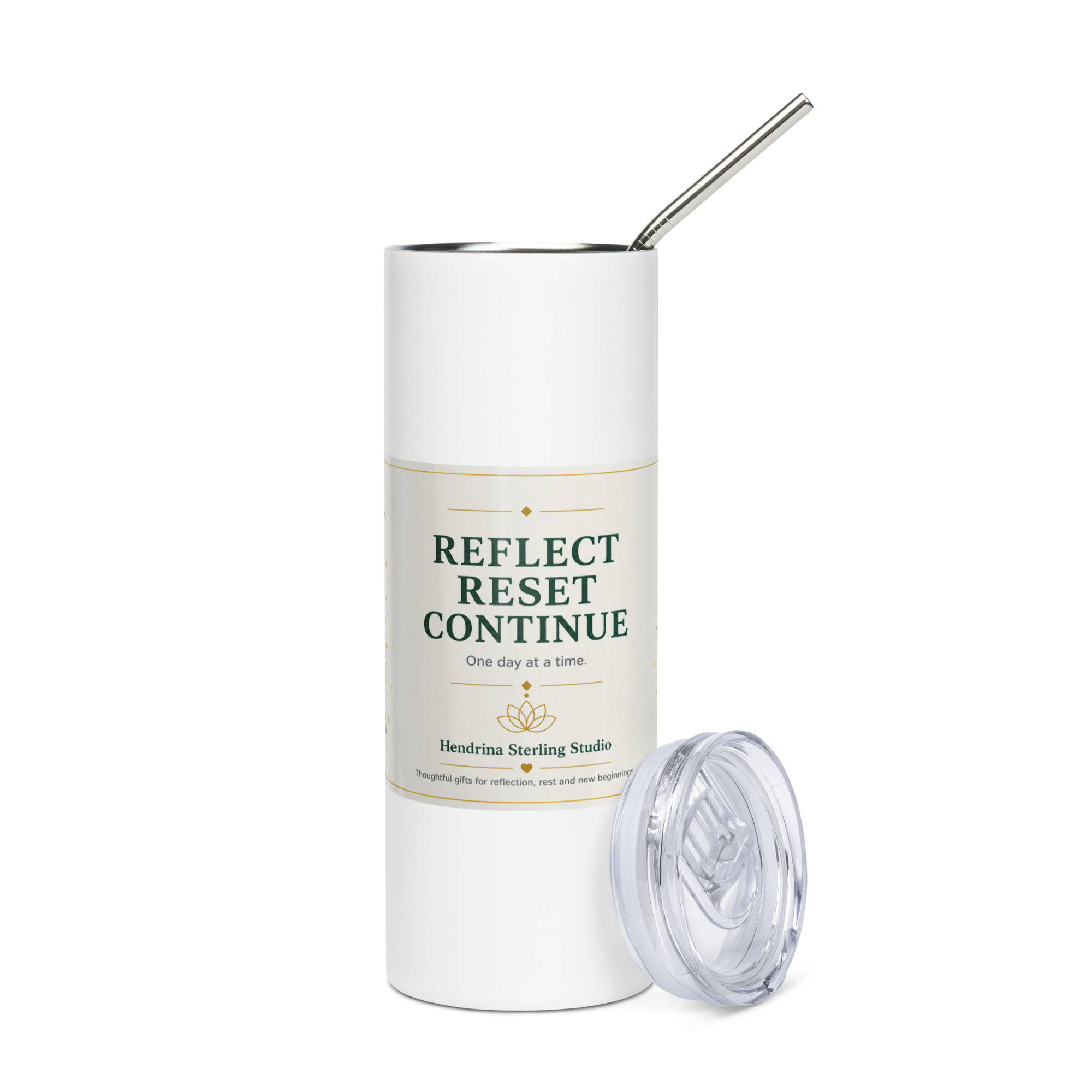 Stainless Steel Tumbler – Reflect Reset Continue