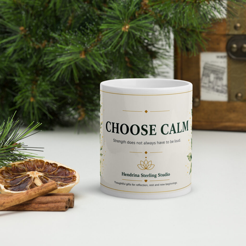 White Glossy Mug – Choose Calm